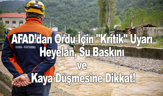 AFAD’dan Ordu İçin 