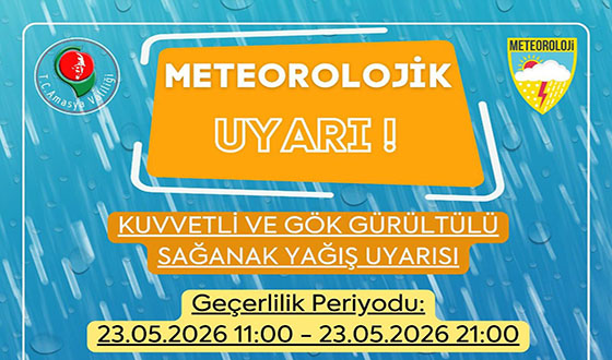 Amasya için 'Sarı Kod'lu Uyarı: Kuvvetli Sağanak Yağış Geliyor!