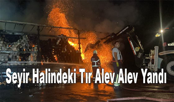 Samsun'da Seyir Halindeki Tır Alev Alev Yandı