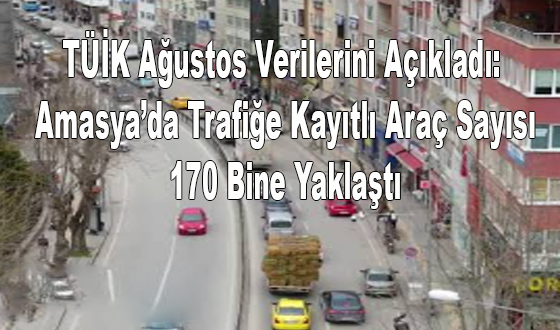 TÜİK Ağustos Verilerini Açıkladı: Amasya’da Trafiğe Kayıtlı Araç Sayısı 170 Bine Yaklaştı
