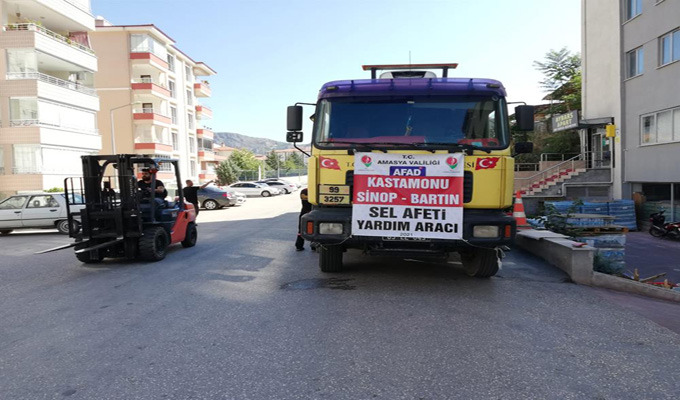 Amasya İlimizde Sel Afetine Destek Çalışmaları AFAD Kontrolünde Devam Ediyor
