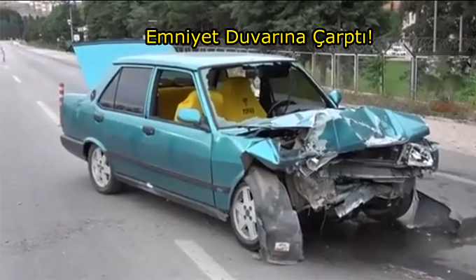 Emniyet Müdürlüğü Duvarına Çarptı!