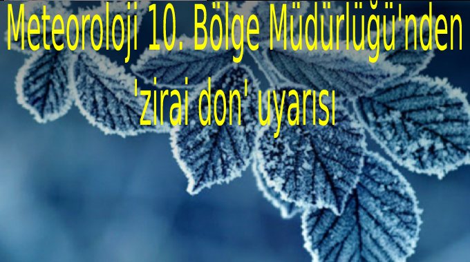 Meteoroloji 10. Bölge Müdürlüğü 'zirai don' uyarısı
