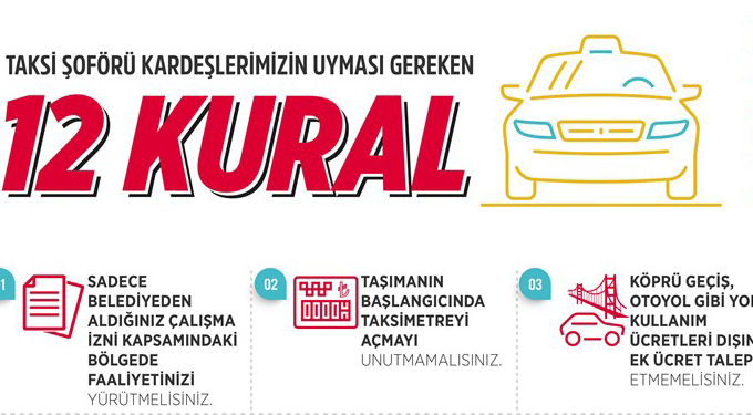 Ticari Taksi Kullanımında Uyulması Gereken 12 Kural
