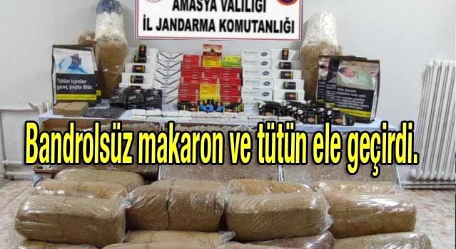 Bandrolsüz makaron ve tütün ele geçirdi.