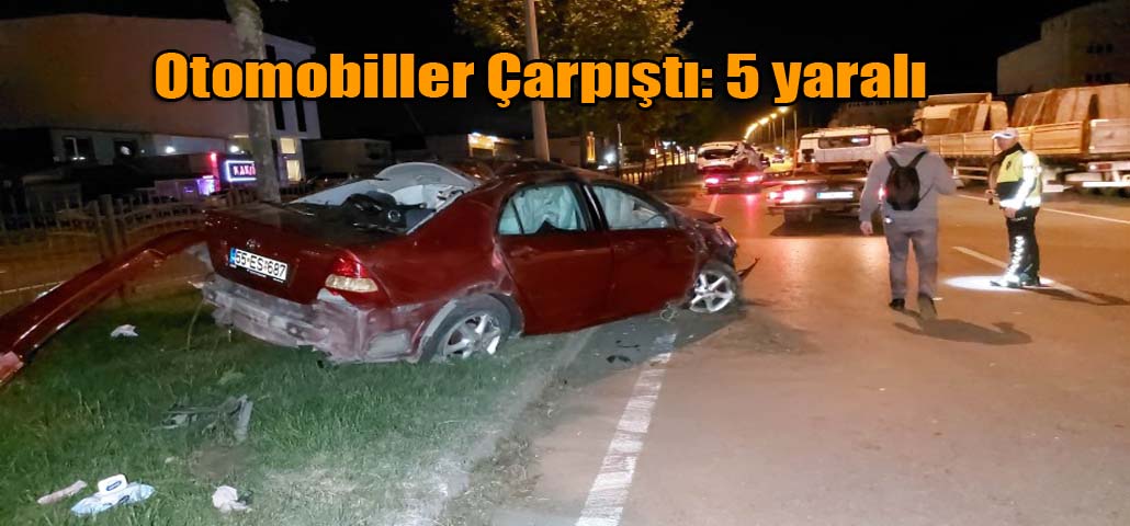 Otomobiller Çarpıştı: 5 yaralı