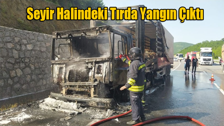 Seyir Halindeki Tırda Yangın Çıktı