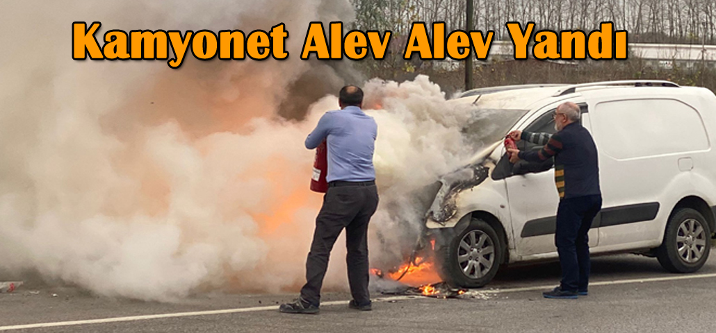 Kamyonet Alev Alev Yandı