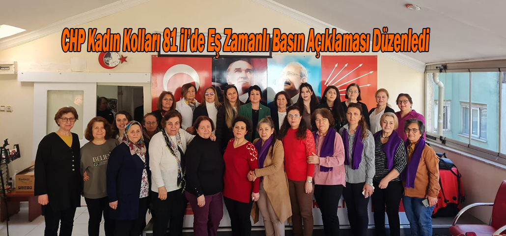 CHP Kadın Kolları 81 il’de Eş Zamanlı Basın Açıklaması Düzenledi