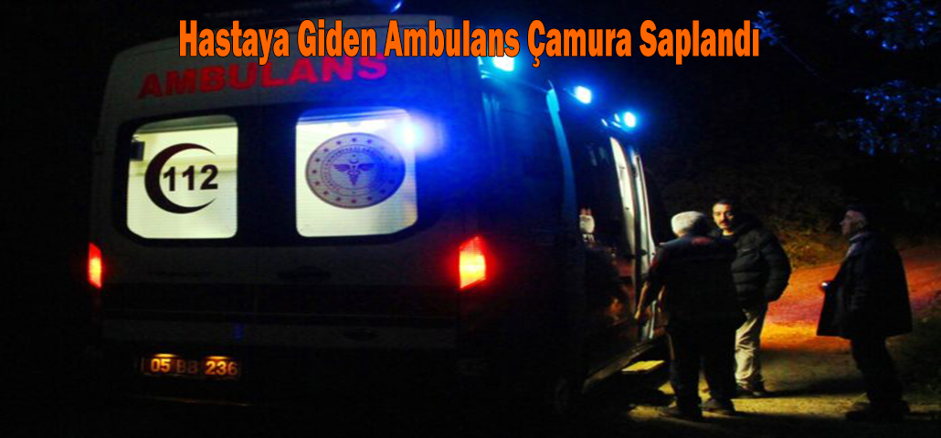Hastaya Giden Ambulans Çamura Saplandı