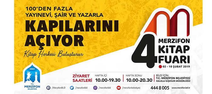 4. Merzifon kitap fuarı 2-10 Şubat'da 