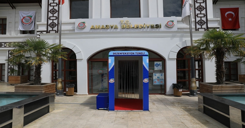 Amasya Belediyesi Girişine Dezenfeksiyon Tüneli Oluşturuldu