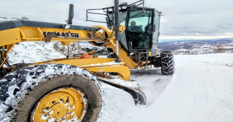 Amasya İl Özel İdaresi 'Karla Mücadele Ekibi' Köy Yollarını Açık Tutuyor