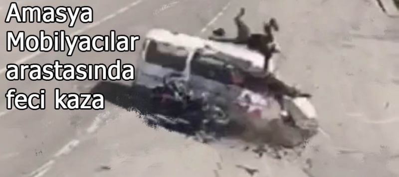 Amasya Mobilyacılar arastası önünde feci kaza