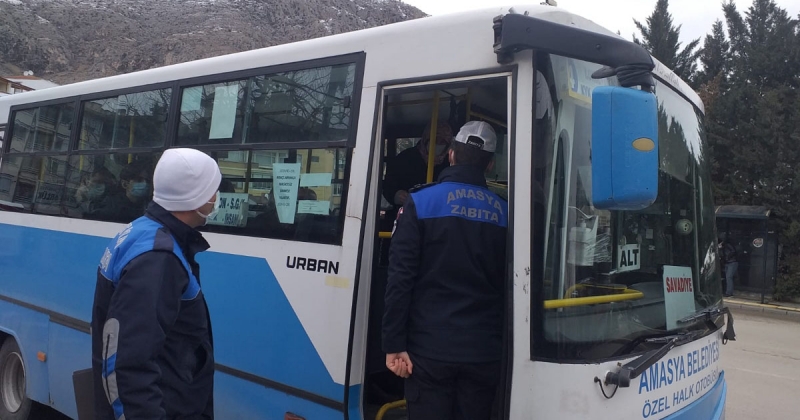 Amasya’da Özel Halk Otobüsleri Denetlendi