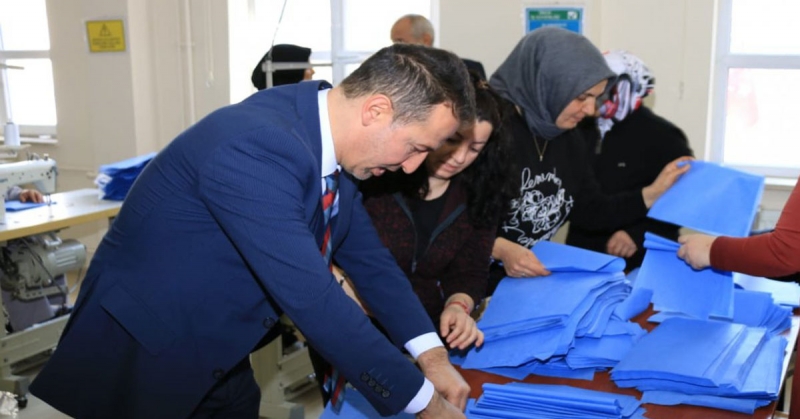 Corona Virüsüyle Mücadele Kapsamında Maske Üretimine Başlandı