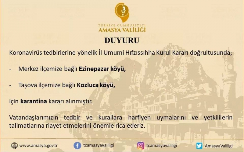Ezinepazar Köyü Karantinaya Alındı