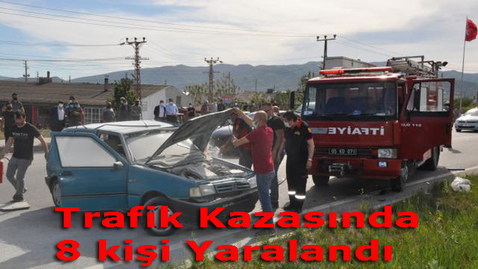 Kazada 8 kişi yaralandı.