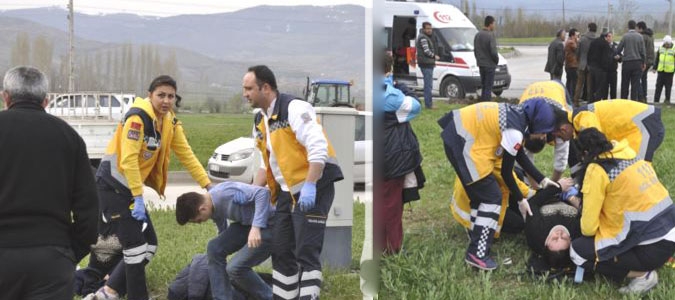 MERZİFONDA Kİ KAZA DA 7 KİŞİ YARALANDI