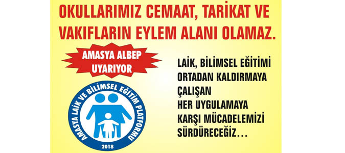 OKULLARIMIZ CEMAAT, TARİKAT VE VAKIFLARIN EYLEM ALANI OLAMAZ. 