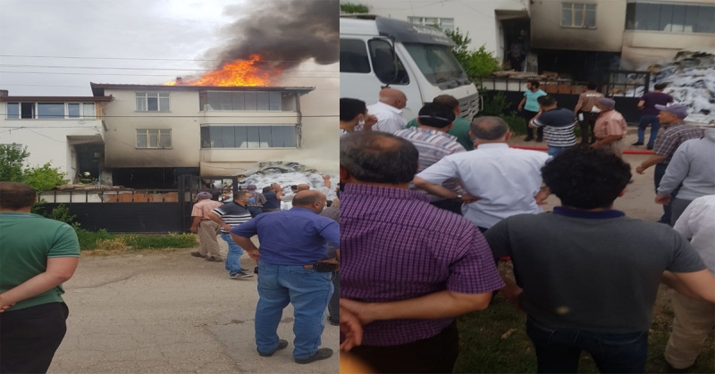 Suluova’da Samanlık Yangını