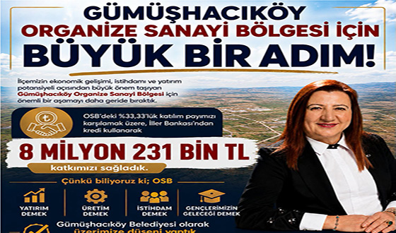 Gümüşhacıköy OSB İçin Dev Yatırım: Belediyeden 8,2 Milyon TL'lik Katkı