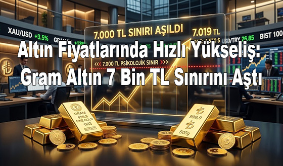 Altın Fiyatlarında Hızlı Yükseliş: Gram Altın 7 Bin TL Sınırını Aştı