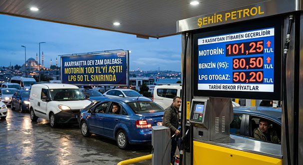AKARYAKITTA TARİHİ ZAM DALGASI: MOTORİN 100 TL, OTOGAZ 50 TL SINIRINI AŞIYOR 